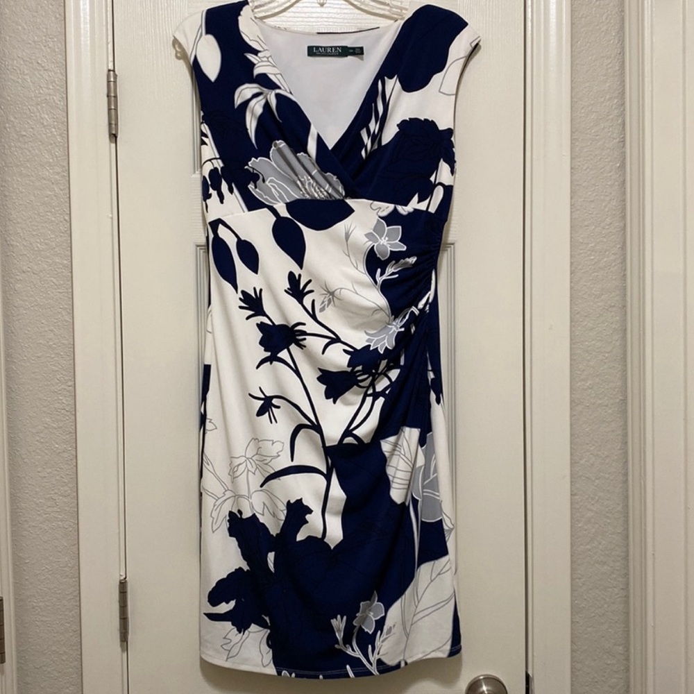 Lauren by Ralph Lauren Adarita Floral Faux Wrap Dress Dress | Size 10 NWT